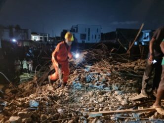 BREAKING: One dead as two-storey building collapses in Lagos