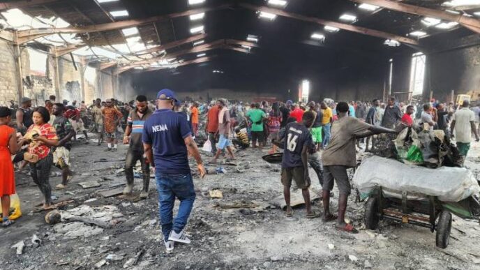 Goods worth millions of naira destroyed as fire guts two markets in Lagos