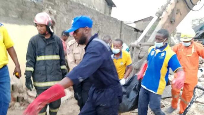 One dead, nine rescued as two-storey building collapses in Lagos
