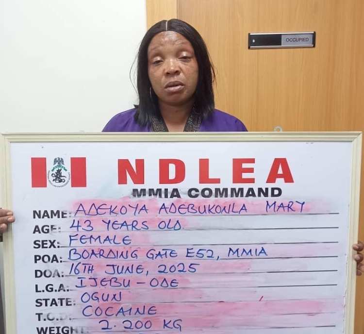 NDLEA nabs India-bound woman with 2.20kg cocaine at Lagos airport
