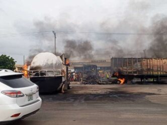 Six vehicles destroyed, traffic grounded in Lagos-Ibadan expressway tanker explosion