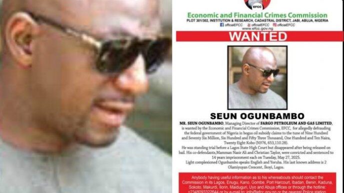 Seun Ogunbambo, Fargo Petroleum boss declared wanted over 'N976.6m scam