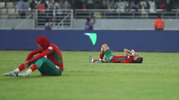 Morocco protest penalty cancellation against Nigeria in WAFCON final
