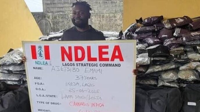 NDLEA arrests Ajetsibo Emami, Delta drug baron in Lagos
