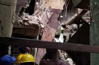 BREAKING: Four rescued as three-storey building collapses in Lagos