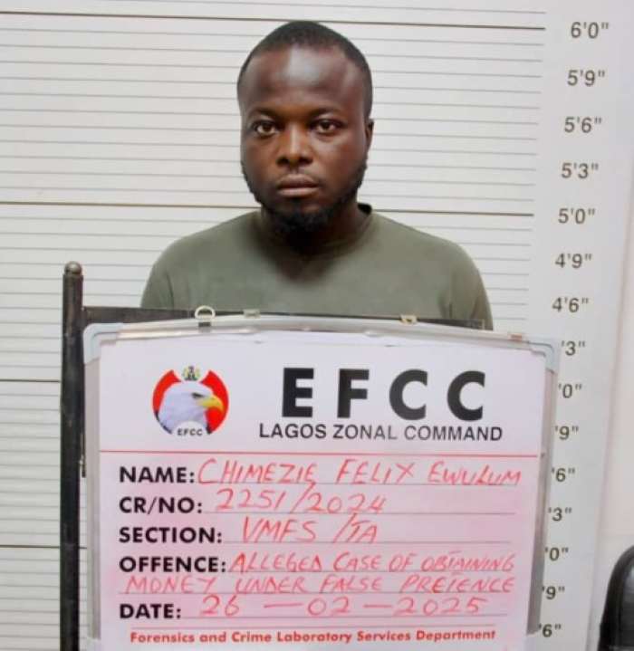 EFCC arraigns man, Ewulum Chimeze Felix, over 'N23.5m visa scam'