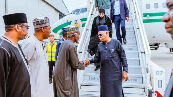 JUST IN: Shettima, Gbajabiamila arrive in London to receive Buhari’s remains [VIDEO]