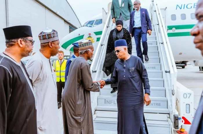 JUST IN: Shettima, Gbajabiamila arrive in London to receive Buhari’s remains [VIDEO]