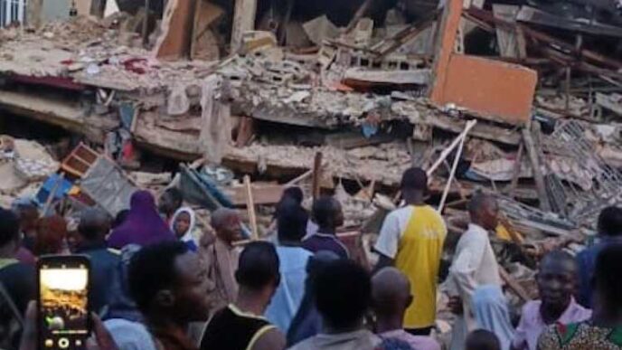 JUST IN: Many trapped, 15 rescued as two-storey building collapses in Lagos