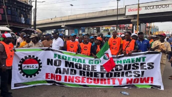 NLC protests rising insecurity in Lagos, Abuja