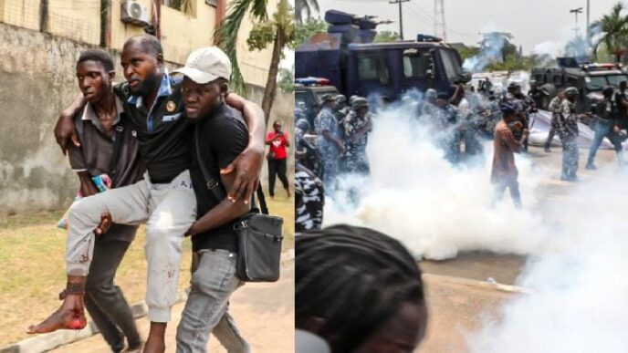 Anti-demolition protest: Lagos police insist no injuries from teargas shooting, despite evidence (PHOTOS)