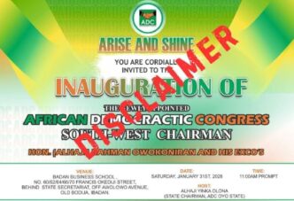 ADC distances self from reports of south-west chair inauguration