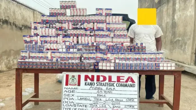 NDLEA arrests Ashiru Bala with 1,499 bottles of codeine syrup in Kano