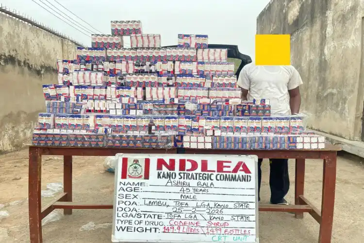 NDLEA arrests Ashiru Bala with 1,499 bottles of codeine syrup in Kano