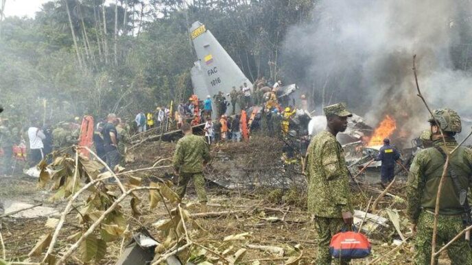 66 dead, many injured as Colombian military plane with 144 onboard crashes