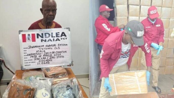 NDLEA nabs 74-yr-old man with cocaine hidden in pepper at Abuja airport