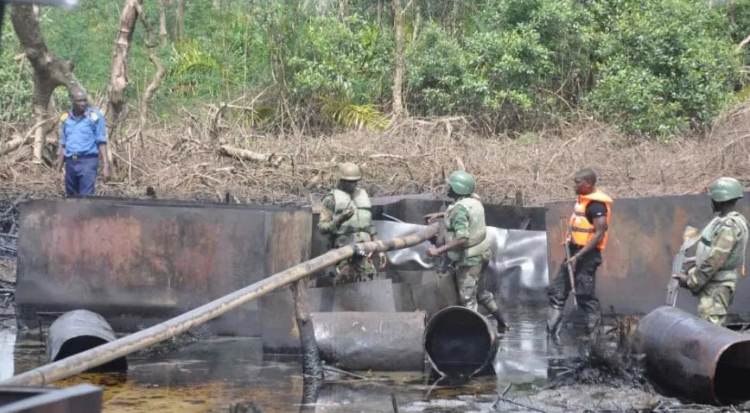 Army nabs nine oil thieves, deactivates 10 illegal refining sites in N’Delta