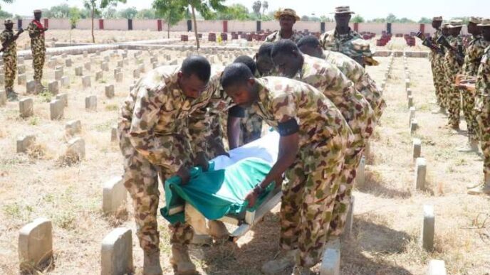 Soldiers killed by terrorists in Borno laid to rest [PHOTOS]