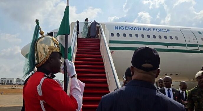 Tinubu, wife departs Abuja for UK state visit