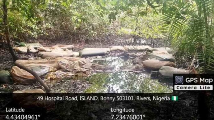 Navy dismantles illegal refinery, seizes 20,000ltrs stolen crude in Rivers