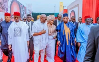 Shettima in attendance as UBA chairman, Tony Elumelu buries father-in-law in Delta