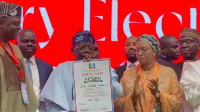 JUST IN: Tinubu receives certificate of return as APC 2027 presidential candidate
