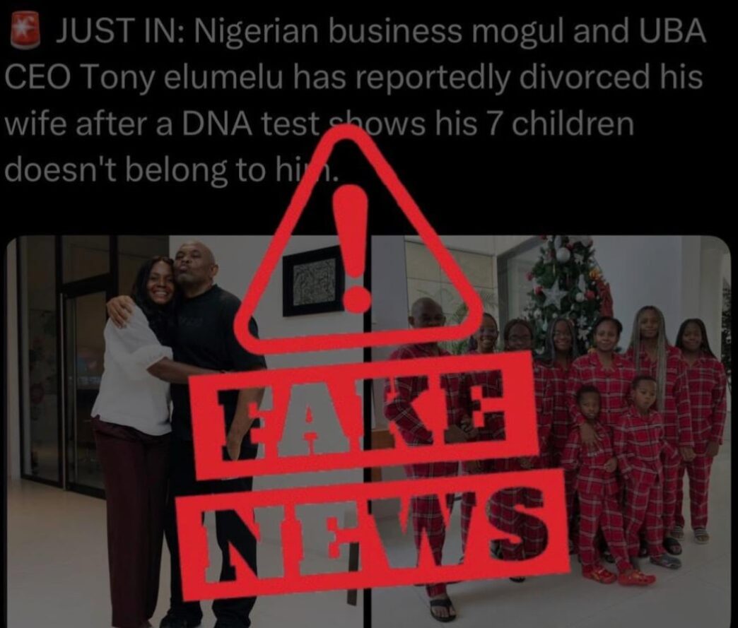 Three arrested over false publication on Tony Elumelu's marriage