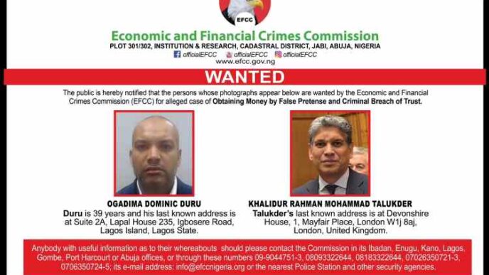 EFCC declares foreign national, two others wanted over fraud allegations