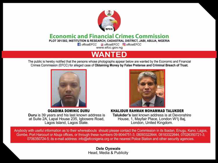 EFCC declares foreign national, two others wanted over fraud allegations