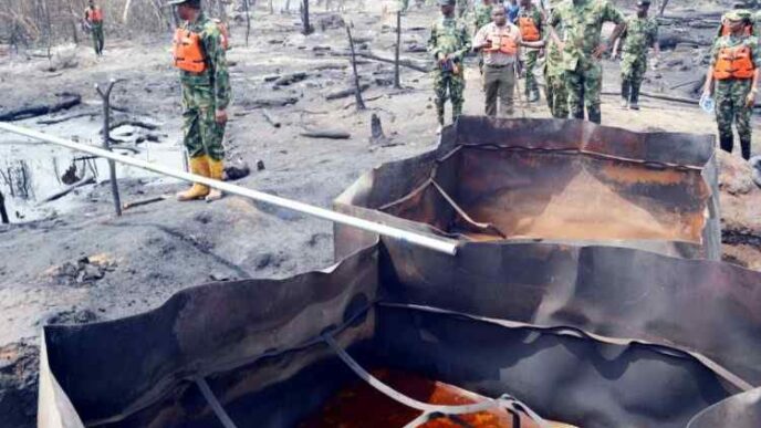 Troops uncover illegal crude oil refinery hidden in Rivers forest