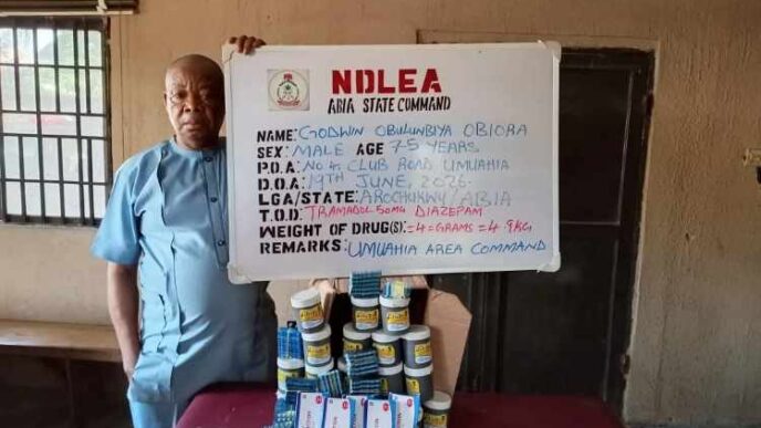 NDLEA arrests two elderly men for supplying drugs to school students in Abia