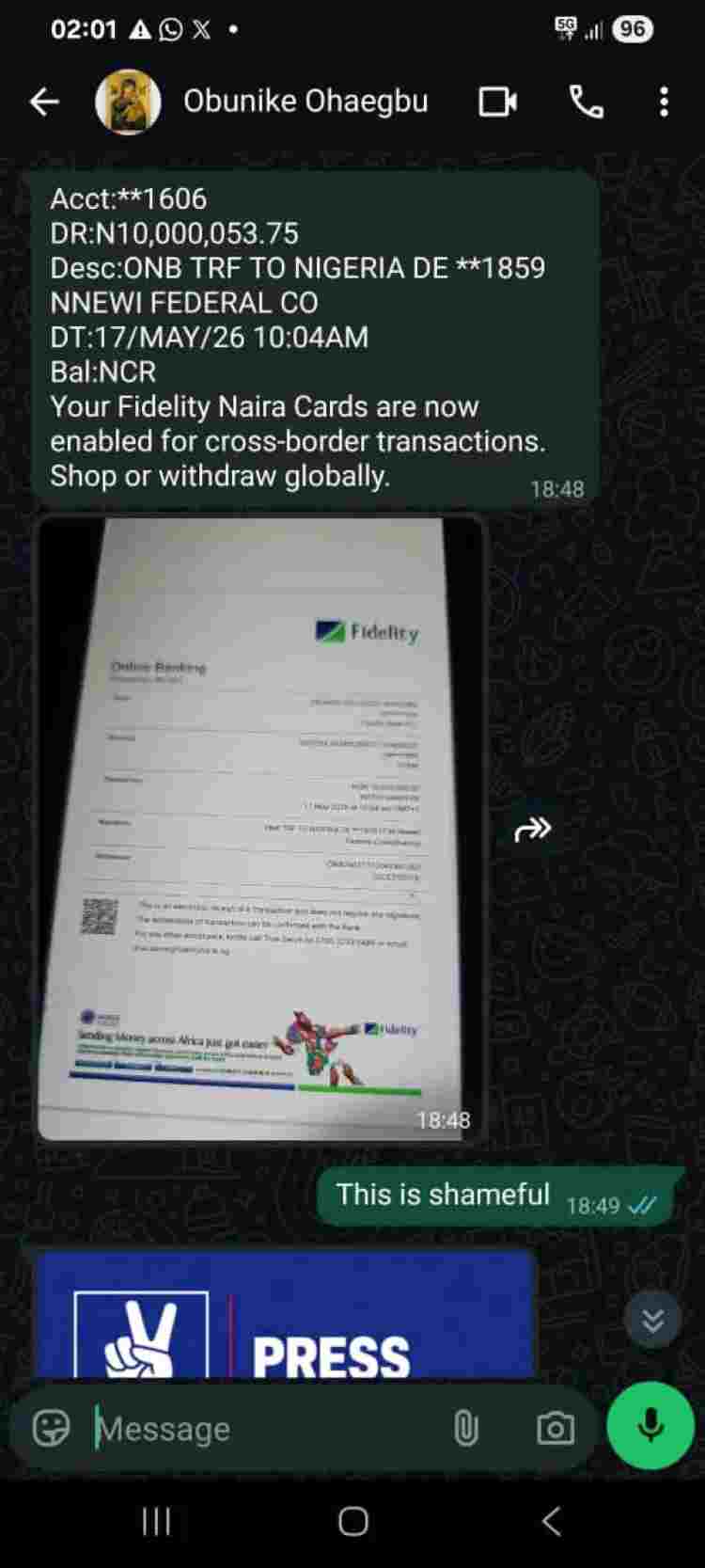 Okonkwo publishes whatsApp chats, maintains allegations against Obi