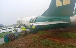 Tragedy averted as Enugu Air aircraft skids off runway at Benin airport
